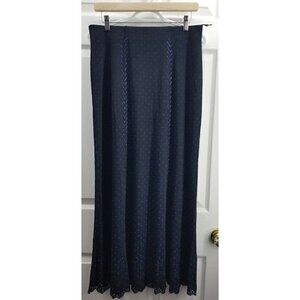 J.Janet Cut Out Maxi Skirt Navy Blue Size Large